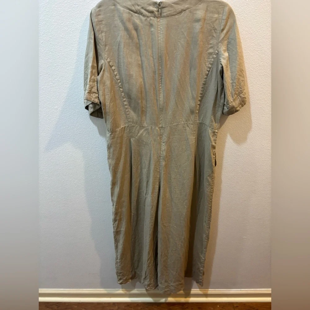 Everlane 100% European Flax Linen Wrap Jumpsuit – Size 0 Neutral Wide Leg